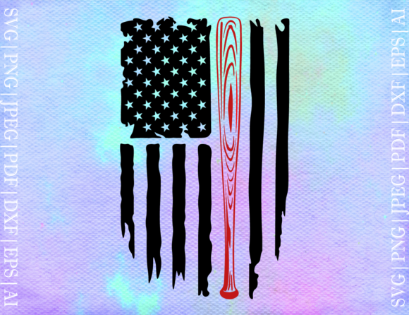 Baseball Bat American Flag Svg Graphics and Crafts