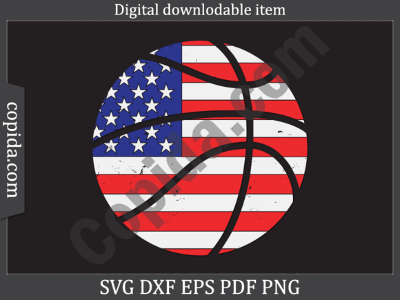 Basketball American Flag Svg Cut File