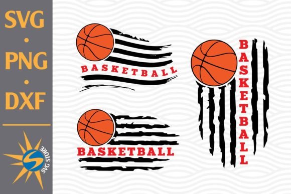Basketball US Flag Graphics for Crafts Projects
