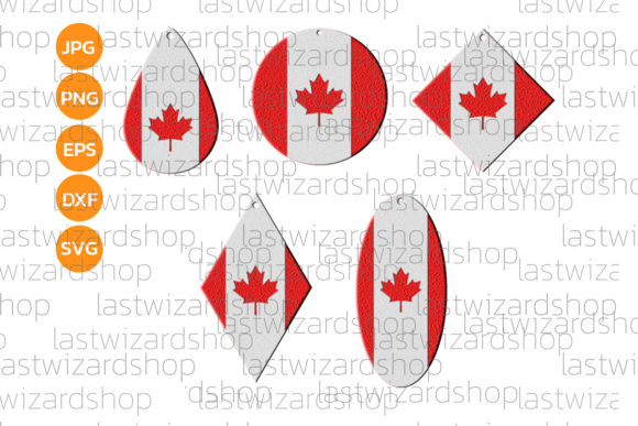 Canada Flag Drop Earrings Svg, Maple Graphics