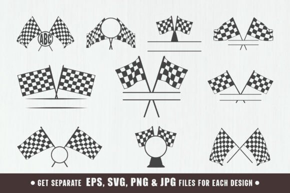 Checkered Flag Monogram, Cross Flag Svg: Graphics and Crafts