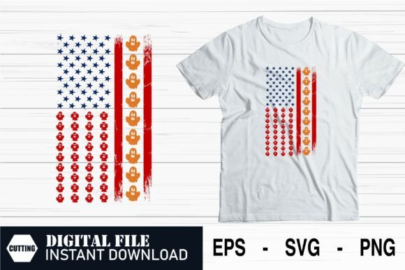Creepy American Flag Design - Halloween Graphics and Crafts