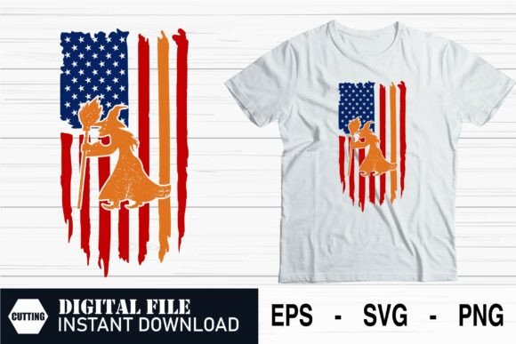 Cursed Witch US Flag - Nightmare Svg