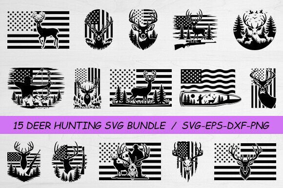 Deer Flag Svg Bundle for Crafts and Graphics