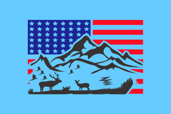 Deer Flag SVG for Crafts and Graphics