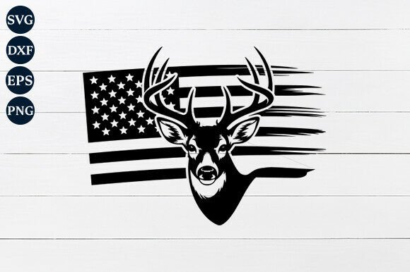 Deer Head with USA Flag SVG: Graphics and Crafts in Action