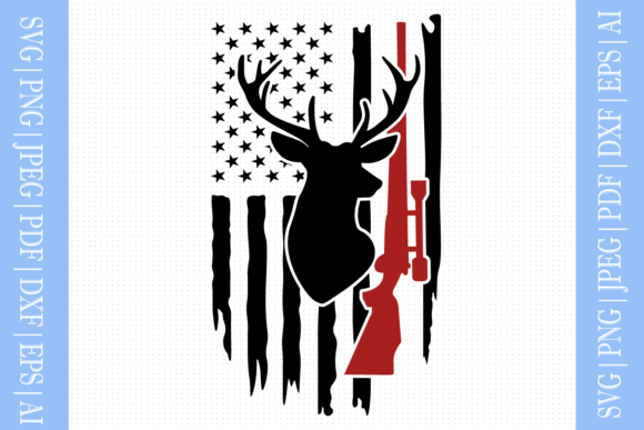 Deer Hunt Flag Svg