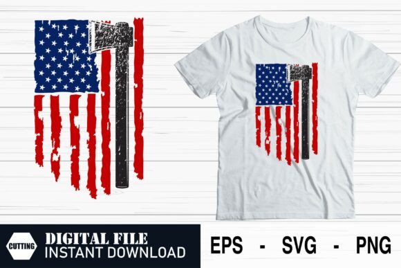 Distressed American Firefighter Flag Graphics and Crafts
