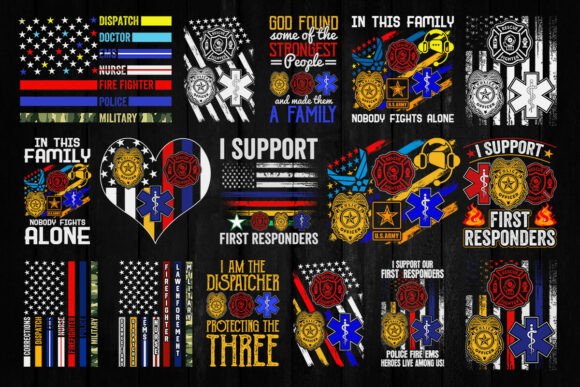 First Responders Hero Flag Nurse EMS Svg Graphics & Crafts