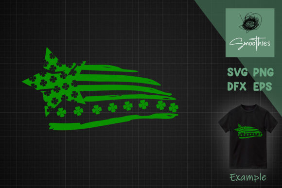 Green St. Patricks Day Irish American Flag Graphics