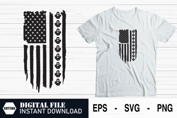 Horror-themed US Flag Vector: Graphics and Crafts for Bold Design