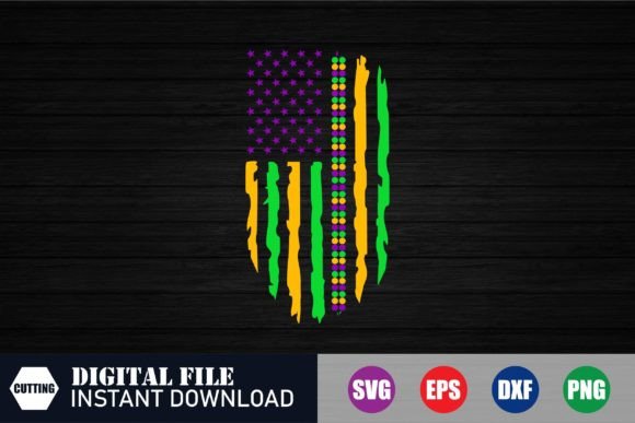 Mardi Gras Flag, Graphics for Crafts
