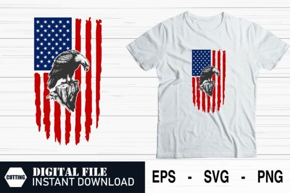 Mighty Eagle on American Flag Graphics