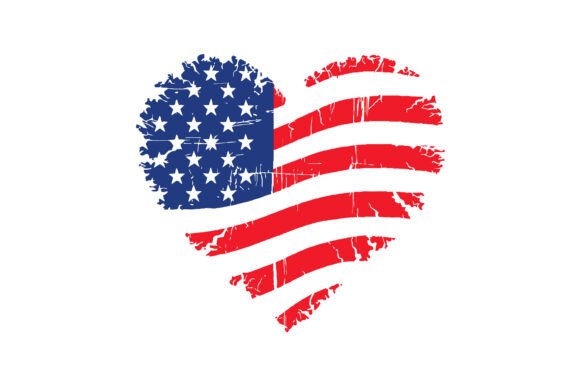 Patriotic Distressed USA Heart Flag: Graphics and Crafts for Real Publishing