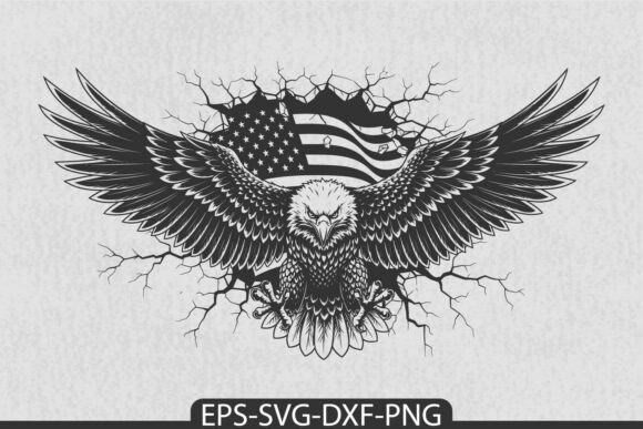 Patriotic Eagle Wings SVG American Flag Graphics