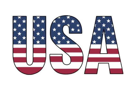 Patriotic USA Flag Typography Art