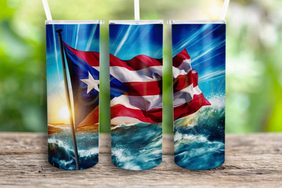 Puerto Rico Flag Tumbler Wrap Png: Graphics and Crafts
