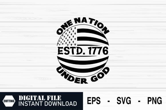 Retro American Flag One Nation 1776 Graphics