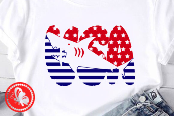 Shark USA Flag Independence Day Decor