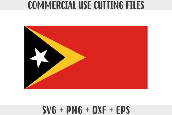 Timor-Leste Flag SVG Original Colors Graphics & Crafts