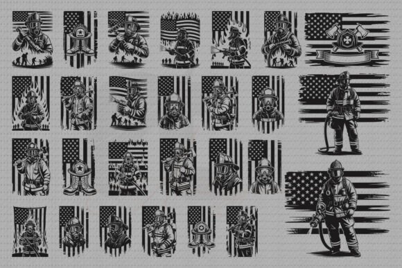 US Fire Fighter SVG Bundle Graphics Crafts