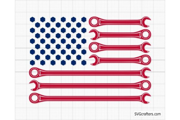 Wrench Flag Svg, Mechanic Flag Svg